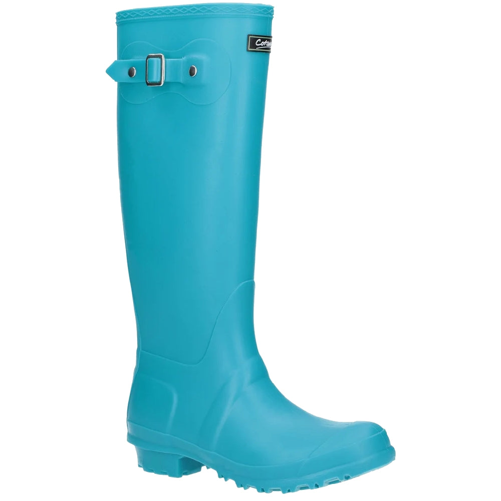 Cotswold Sandringham Buckle Strap Wellingtons in Turquoise 