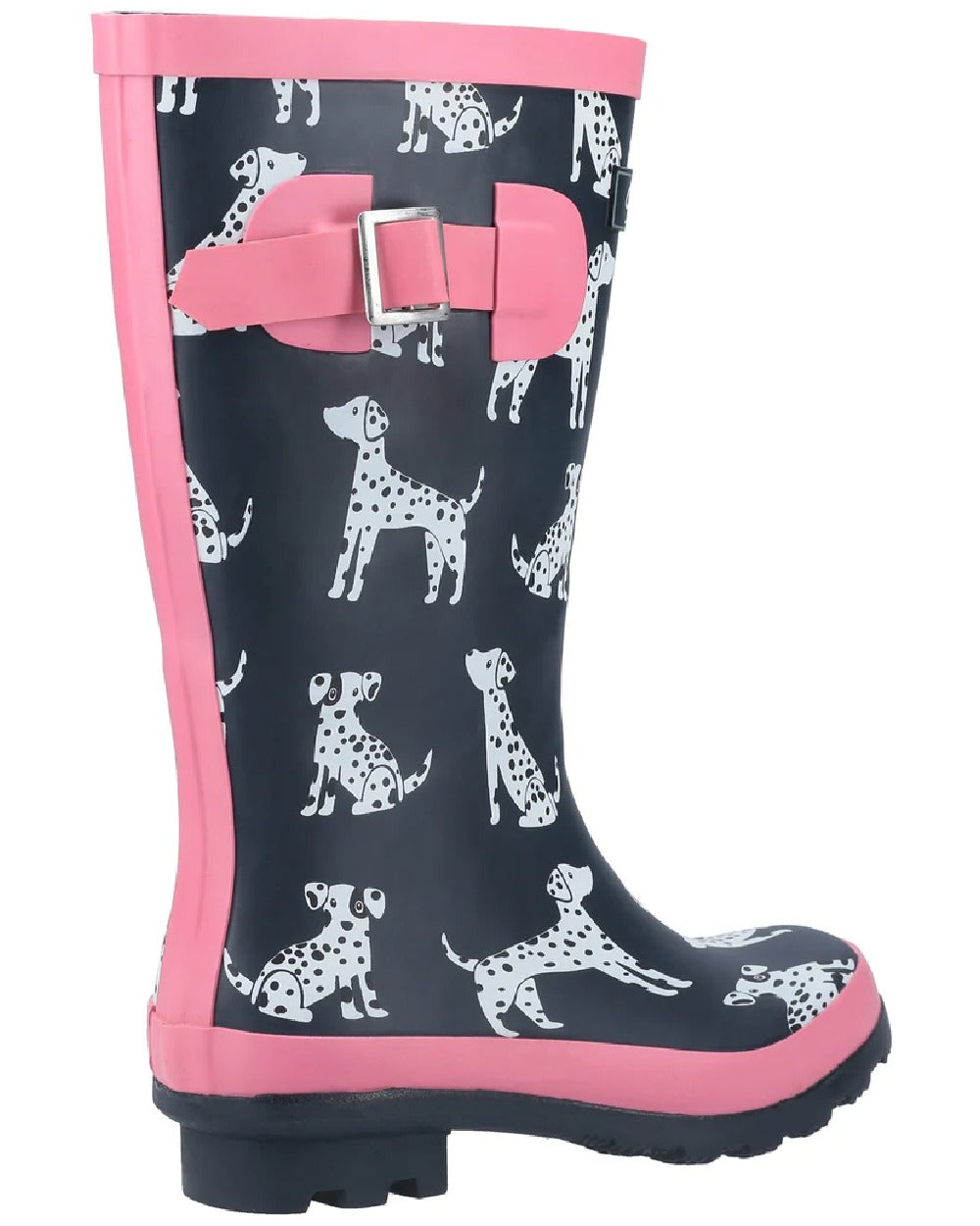 Cotswold Childrens Spot Wellington Boots in Navy Dalmatian Print