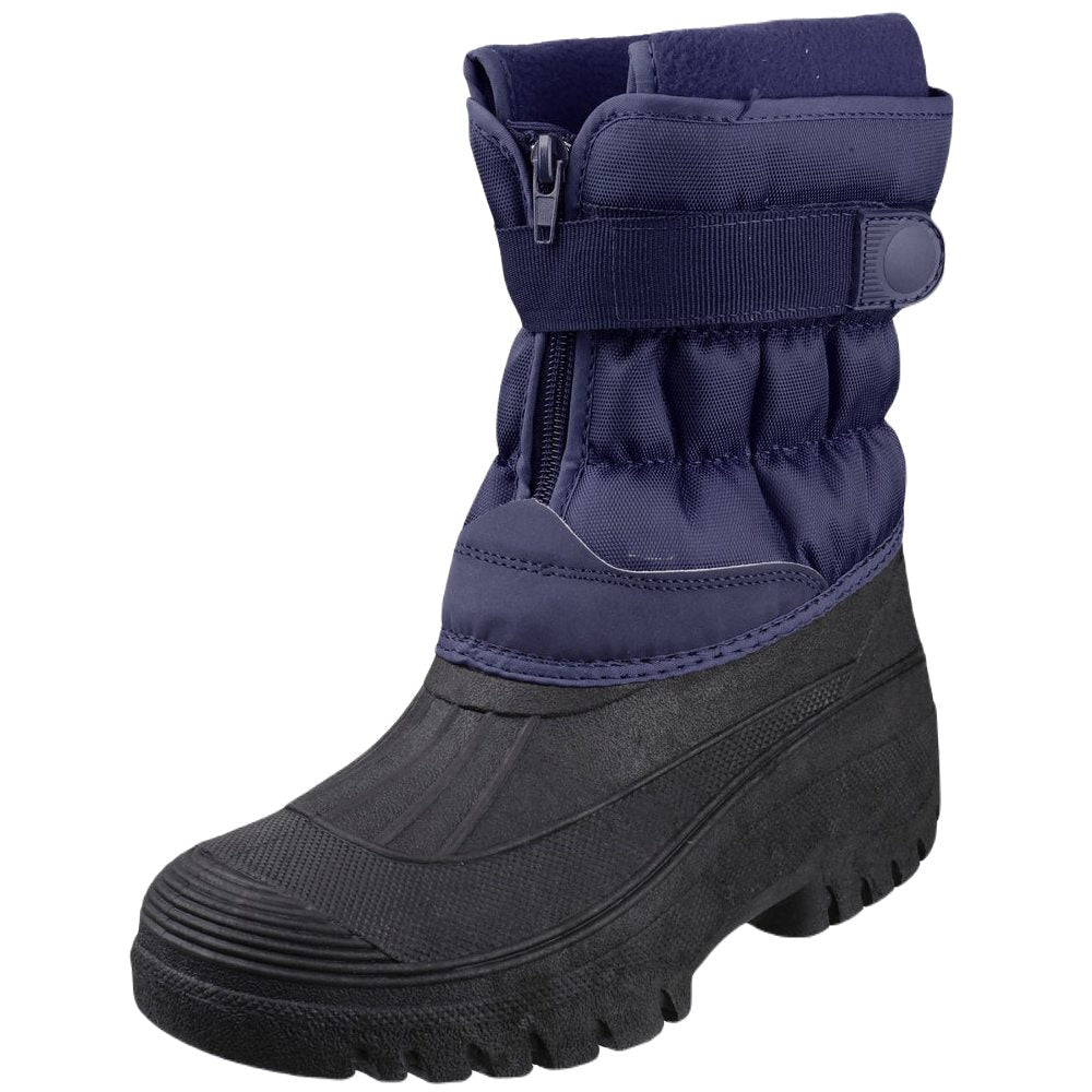 Cotswold Womens Chase Touch Fastening and Zip Up Winter Boots In Navy 
