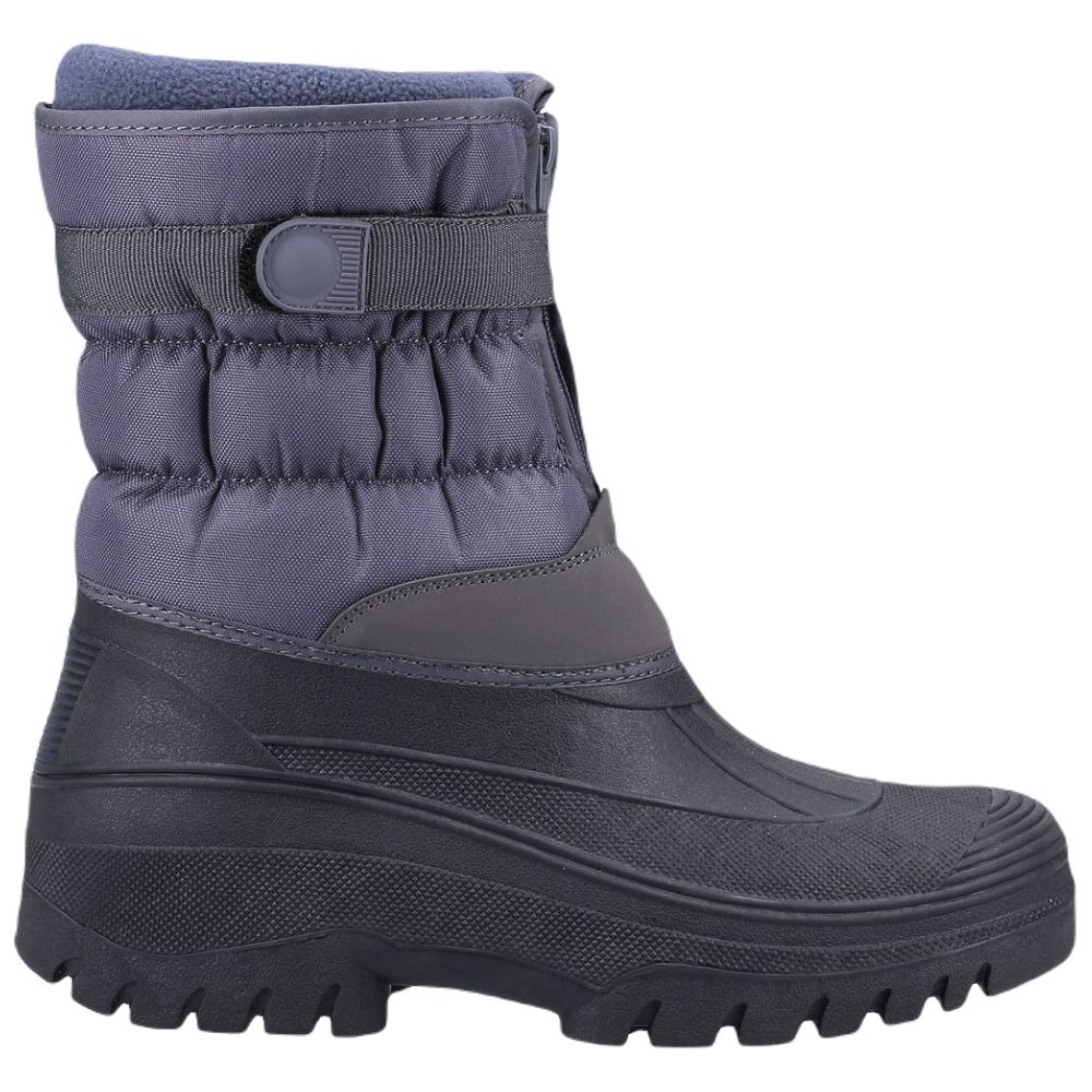 Cotswold Womens Chase Touch Fastening and Zip Up Winter Boots In Grey 