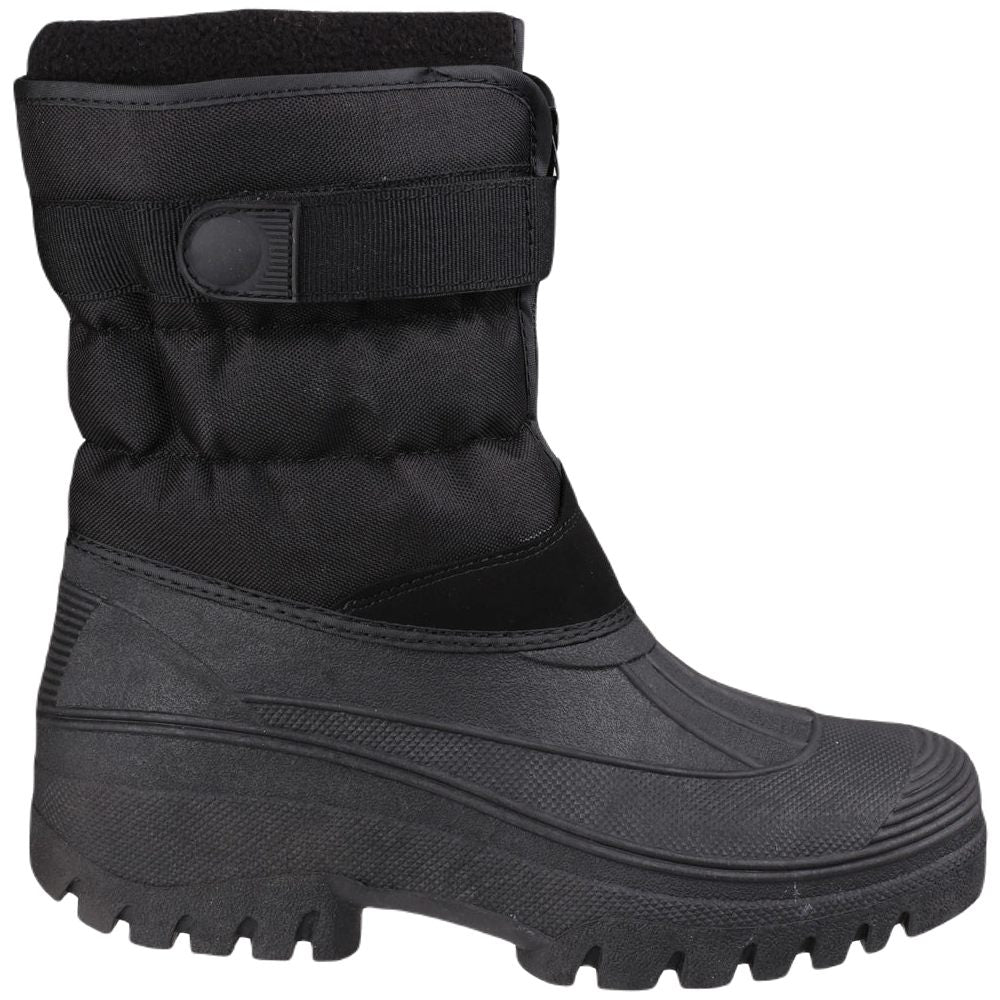 Cotswold Mens Chase Touch Fastening and Zip Up Winter Boots In Black, 