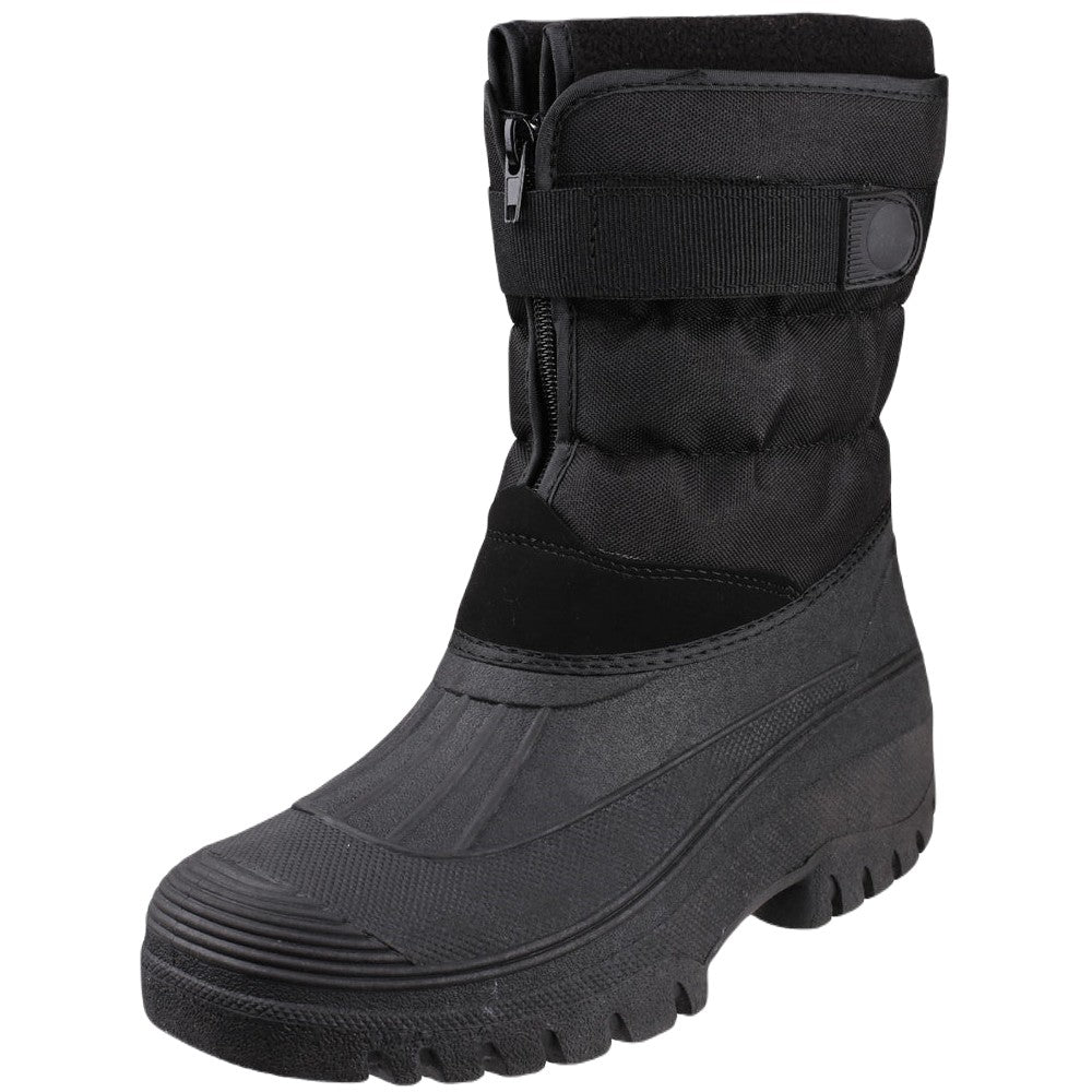 Cotswold Womens Chase Touch Fastening and Zip Up Winter Boots In Black 
