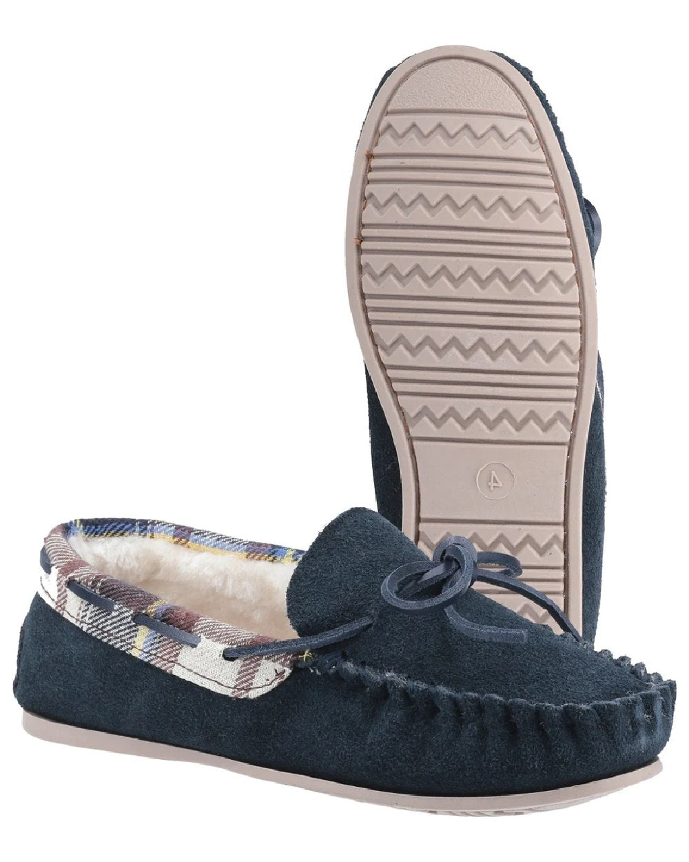 Cotswold Womens Kilkenny Moccasin Slippers in Navy 