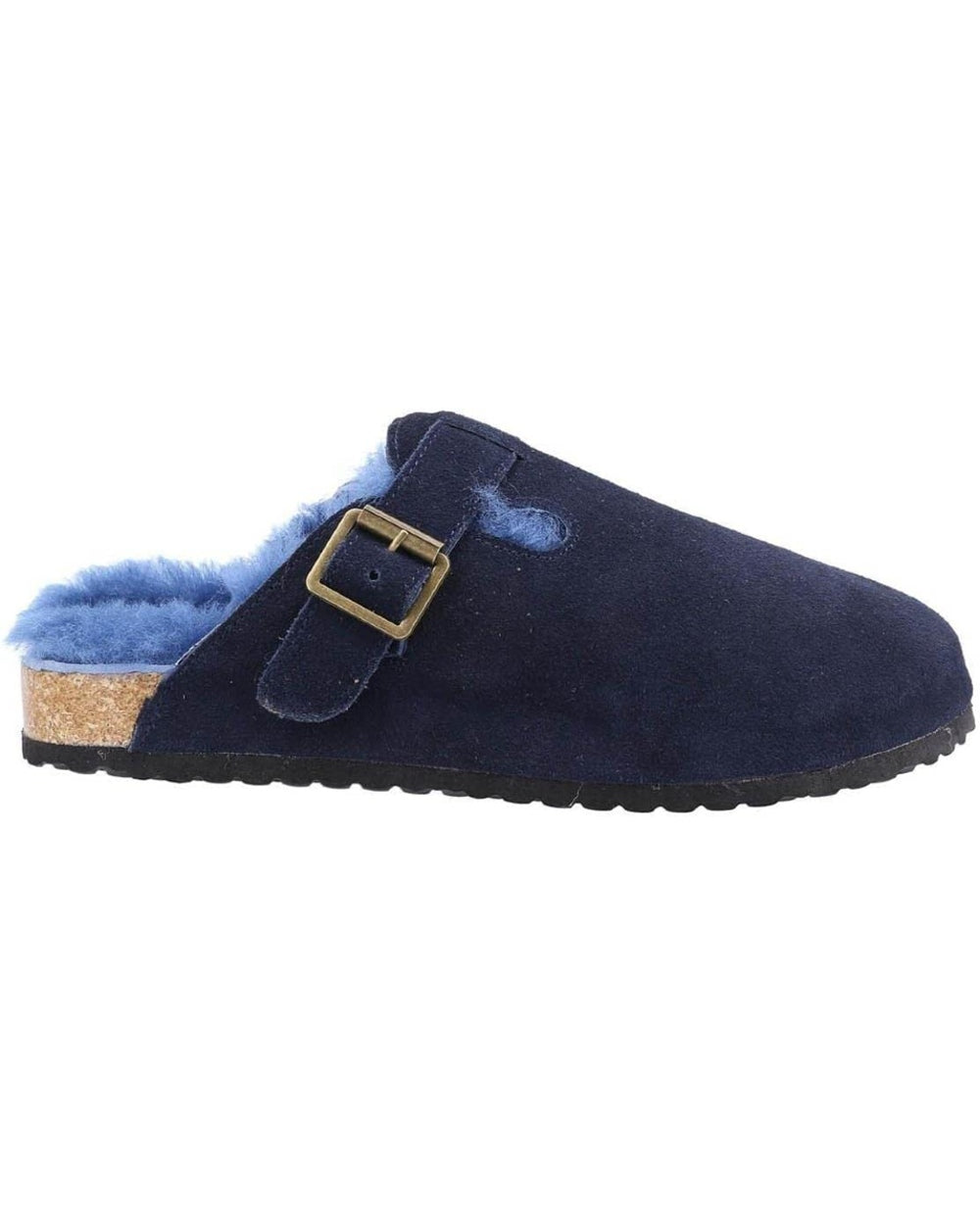 Cotswold Womens Ruspidge Sheepskin Mule Slippers in Navy 