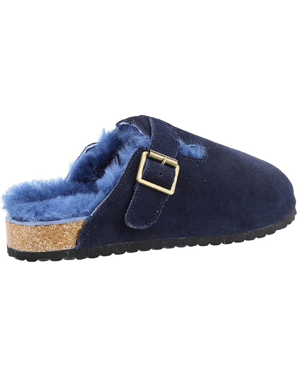 Cotswold Womens Ruspidge Sheepskin Mule Slippers in Navy 