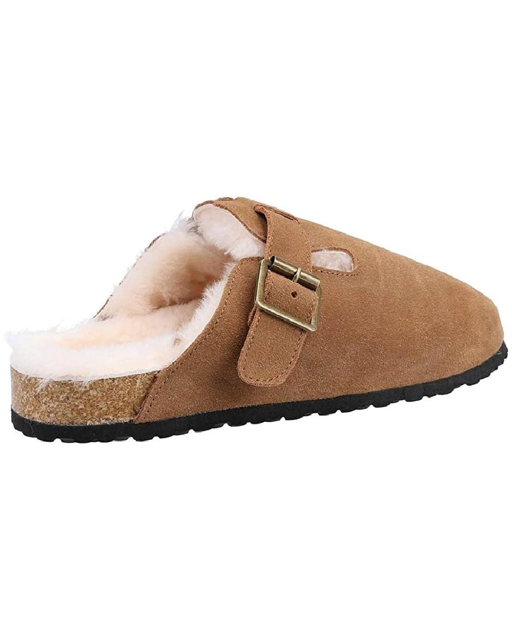 Cotswold Womens Ruspidge Sheepskin Mule Slippers in Cognac 