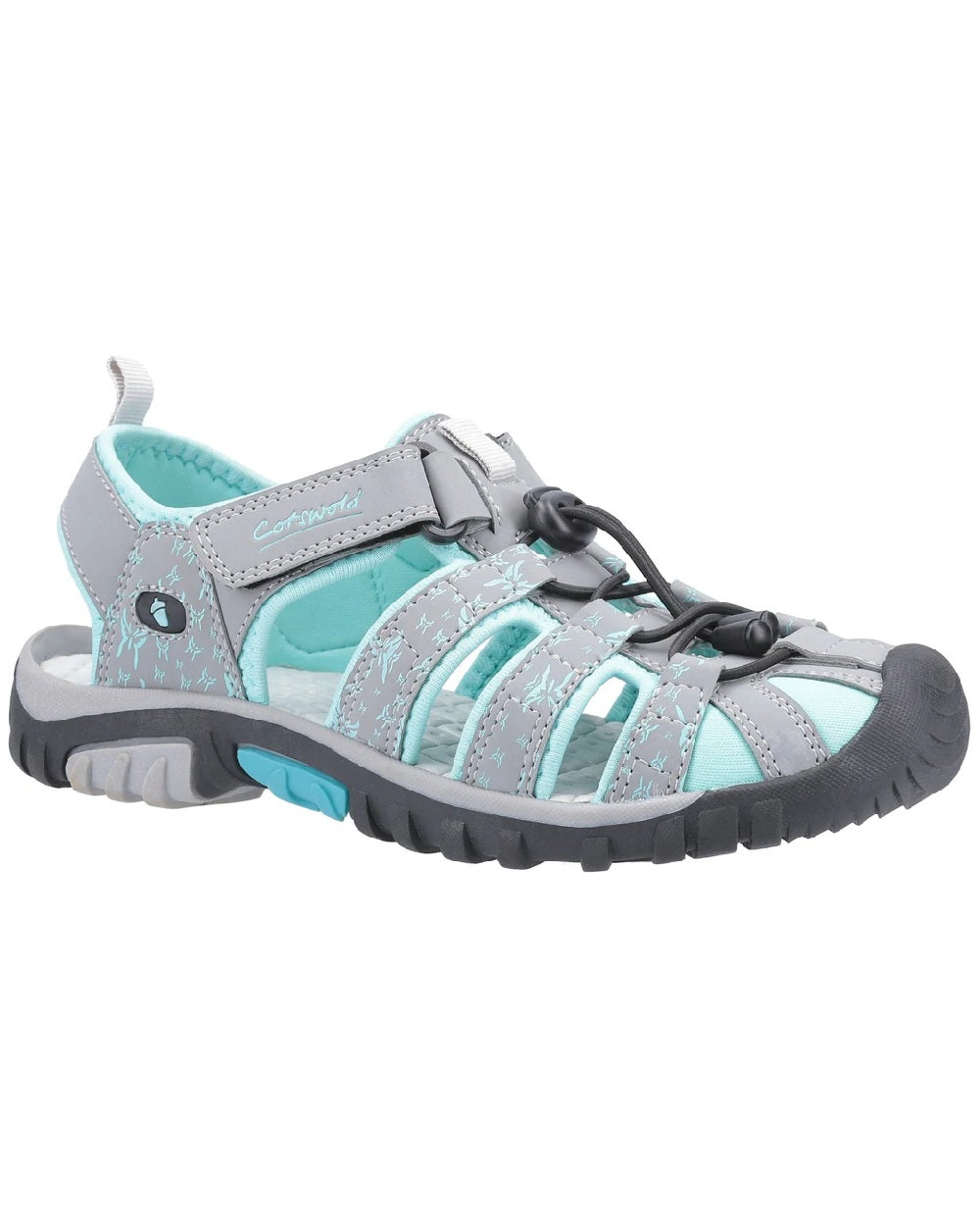 Cotswold Womens Sandhurst Touch Fastening Sandals in grey aqua 