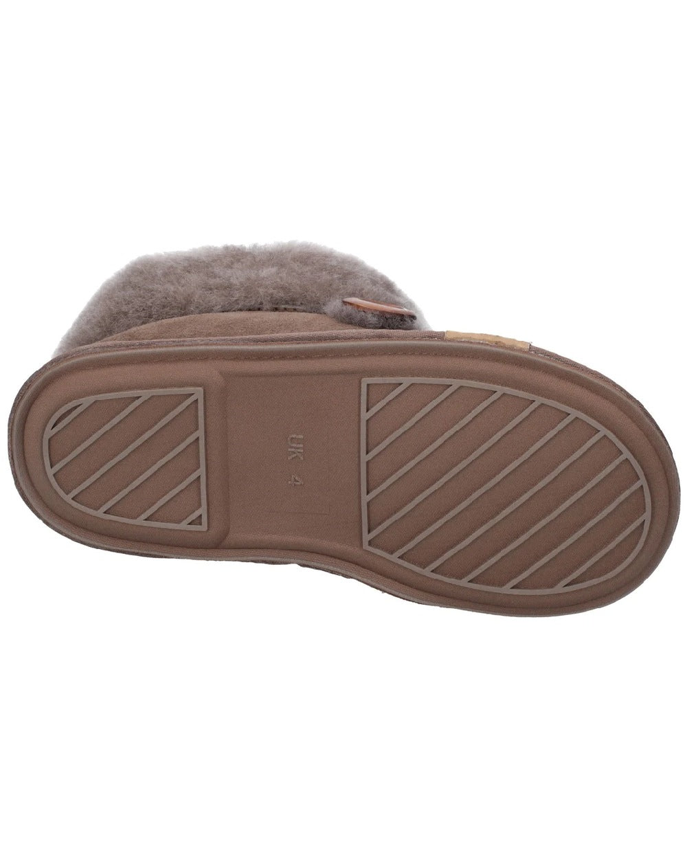 Cotswold Womens Wotton Sheepskin Bootie Slippers in Mushroom 