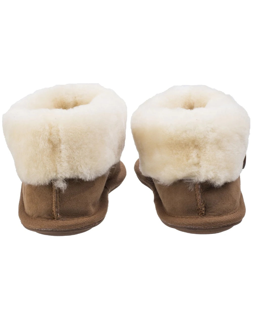 Cotswold Womens Wotton Sheepskin Bootie Slippers in Chestnut 