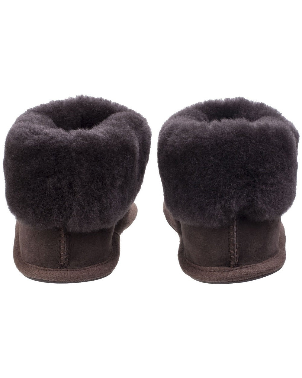 Cotswold Womens Wotton Sheepskin Bootie Slippers in Chocolate 