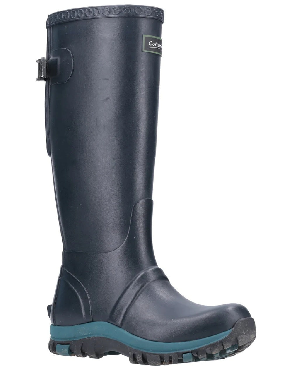 Costwold Ladies Realm Adjustable Wellington Boots in Navy Teal 