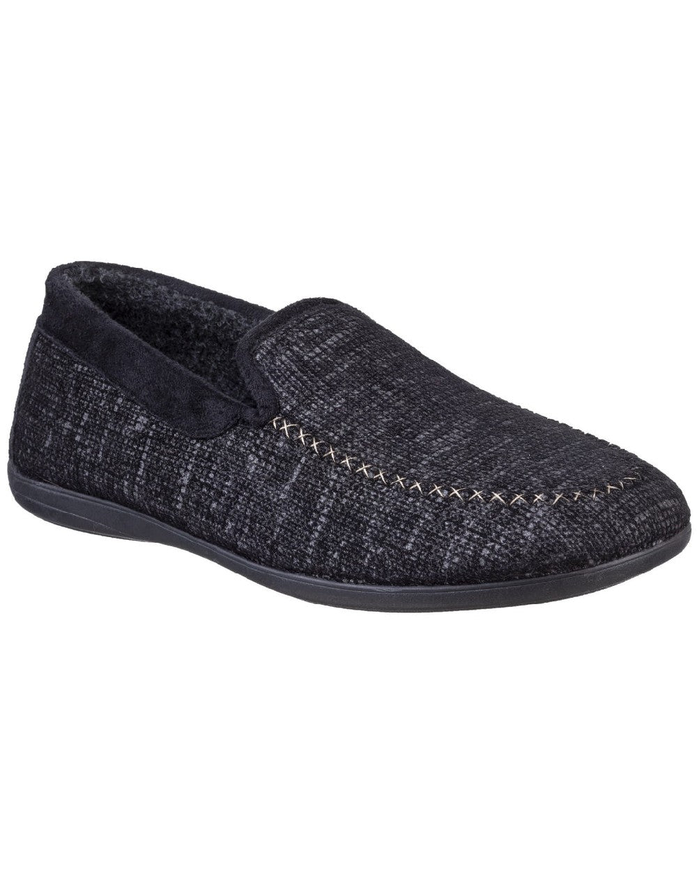 Cotswold Mens Stanley Loafer Slippers in Black 
