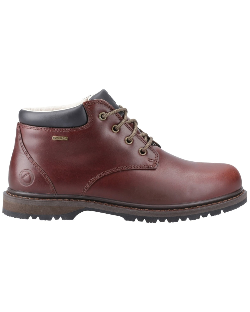 Brown coloured Cotswold Mens Bredon Leather Hiking Shoes on white background 