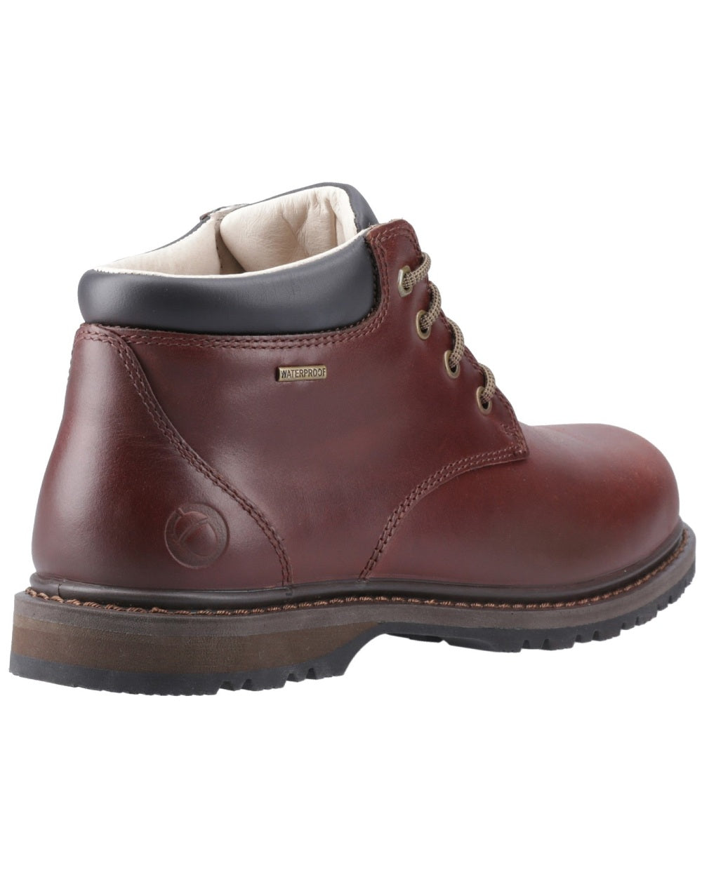 Brown coloured Cotswold Mens Bredon Leather Hiking Shoes on white background 