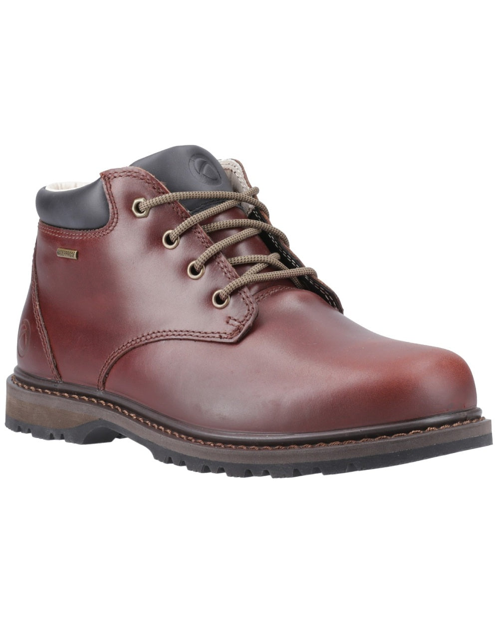 Brown coloured Cotswold Mens Bredon Leather Hiking Shoes on white background 
