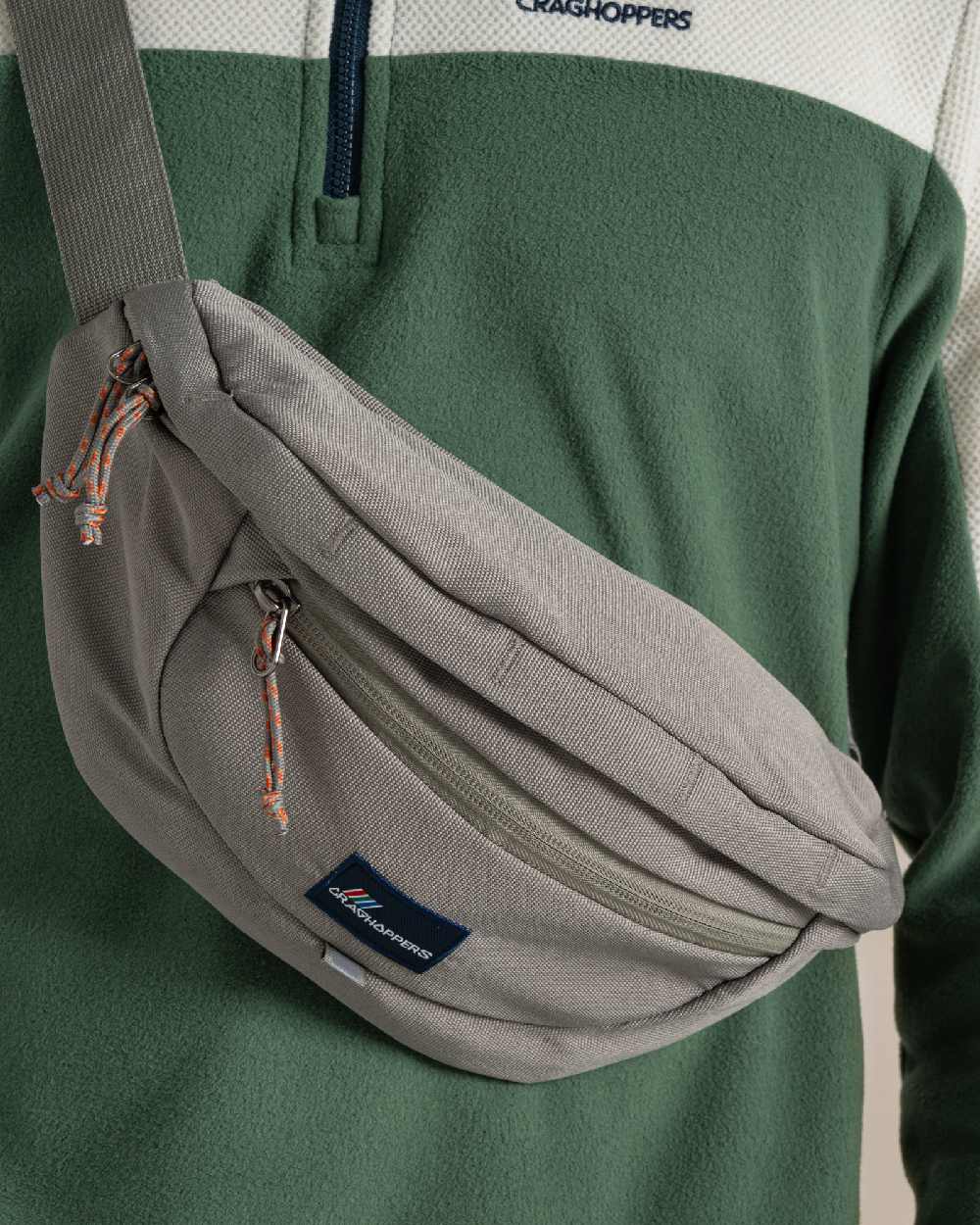 Vert Coloured Craghoppers 1.5 L kiwi Classic Bum Bag II on Beige Background 