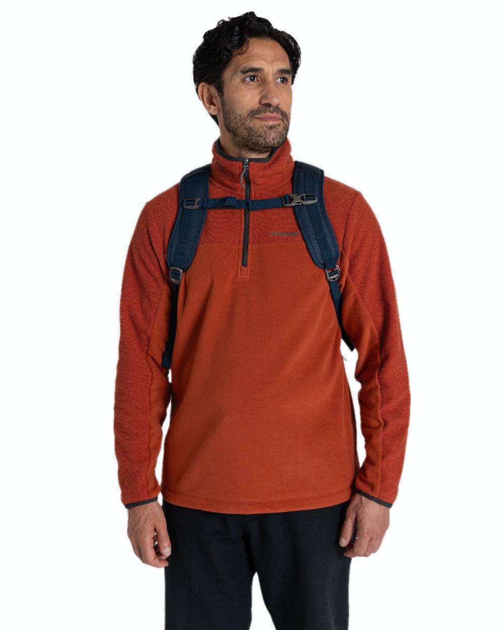 Blue Stone coloured Craghoppers 16L Kiwi Classic Rolltop II Backpack on white background 