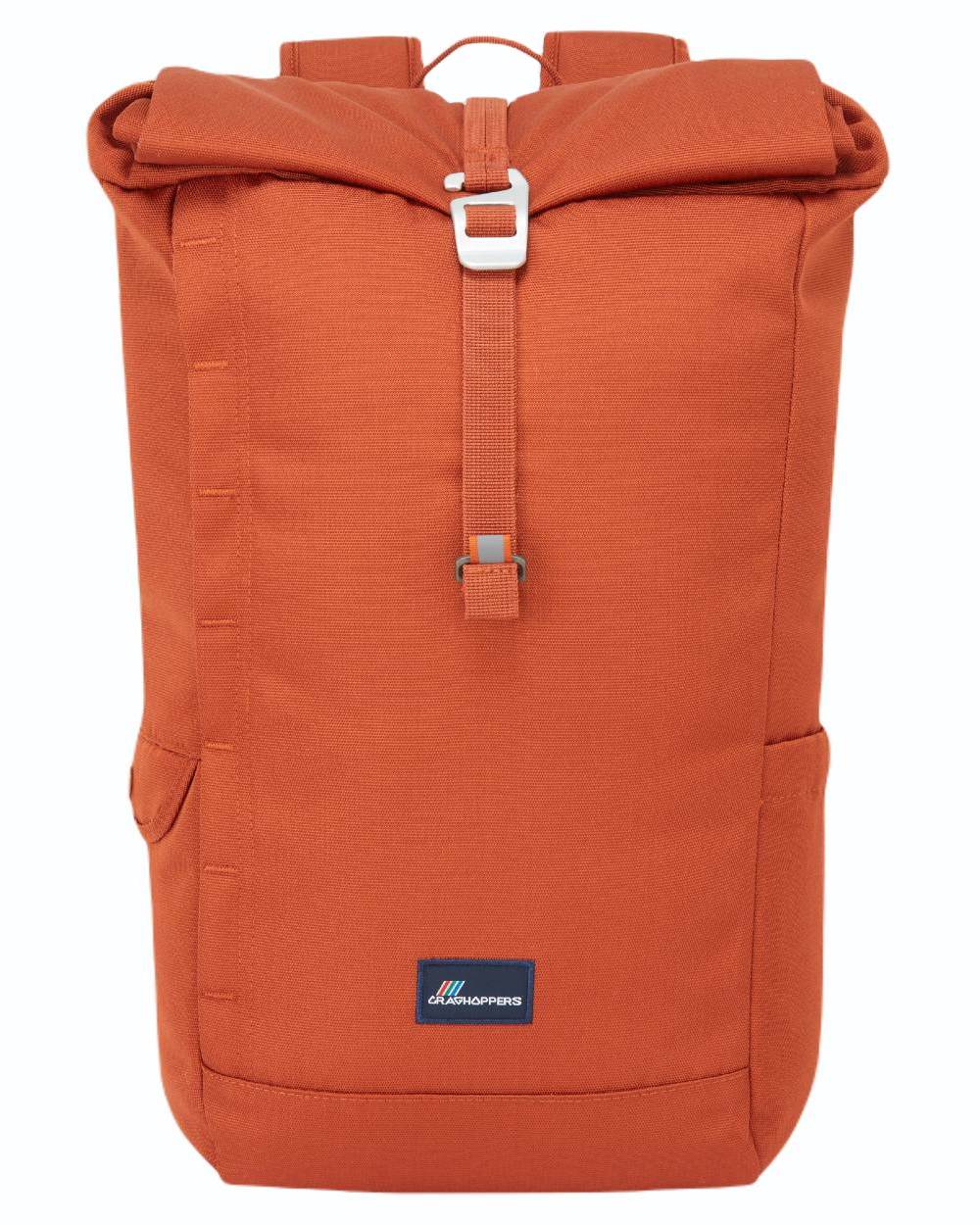 Red Beach coloured Craghoppers 20L Kiwi Classic Rolltop Backpack II on white background 