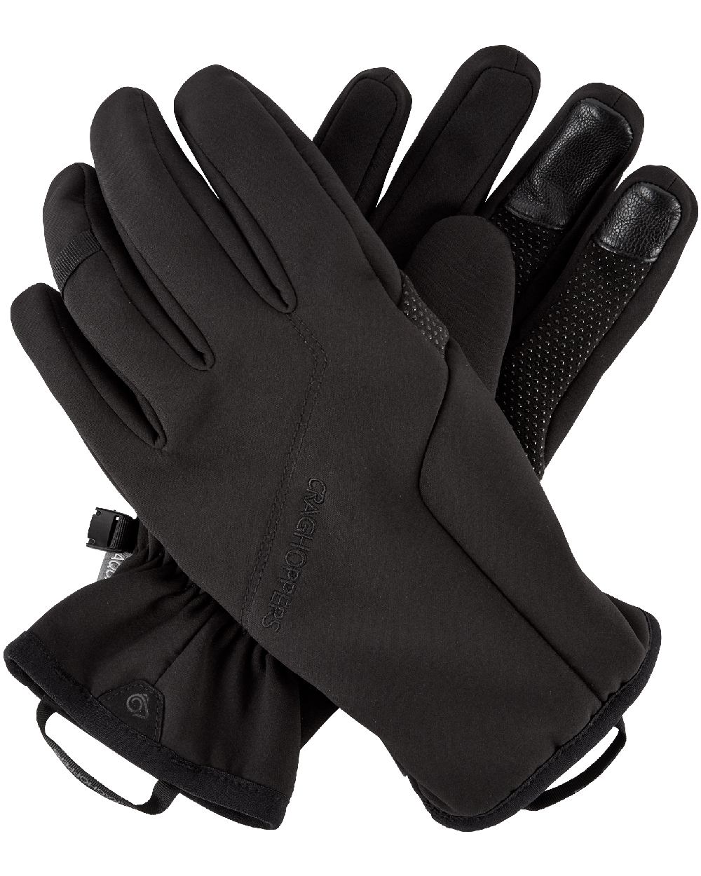 Black coloured Gloves Craghoppers Altis on white background 