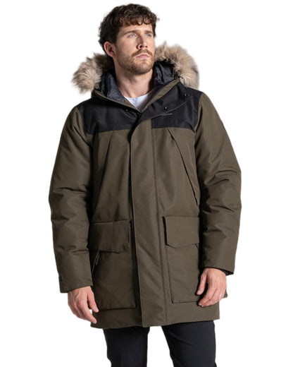 Woodland Green Coloured Craghoppers Bishorn Insulated Jacket on white background 