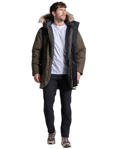 Woodland Green Coloured Craghoppers Bishorn Insulated Jacket on white background 