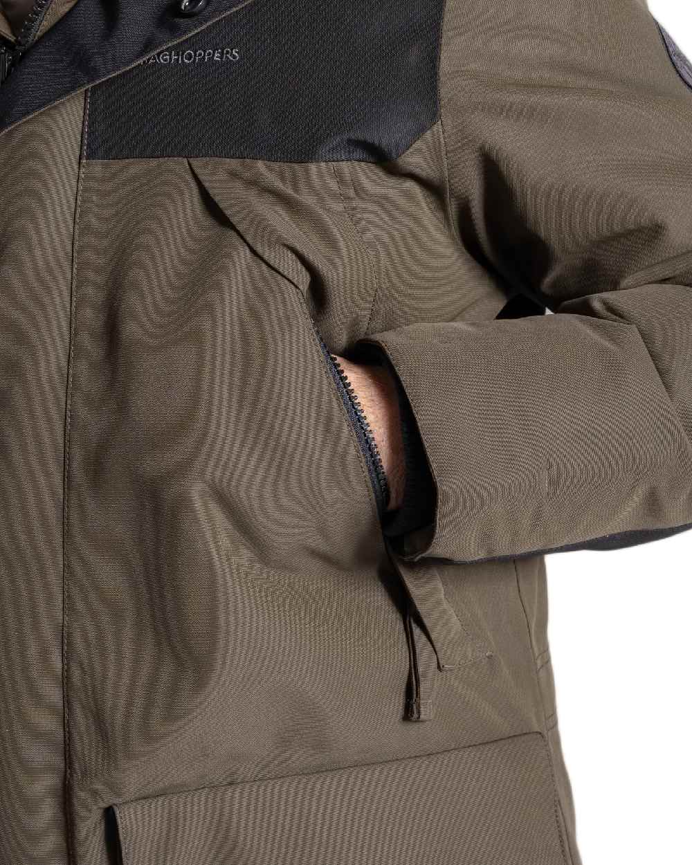 Woodland Green Coloured Craghoppers Bishorn Insulated Jacket on white background 