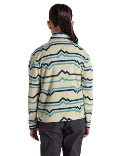 Key Lime Print Coloured Craghoppers Childrens Bachas Half Zip Fleece on white background 