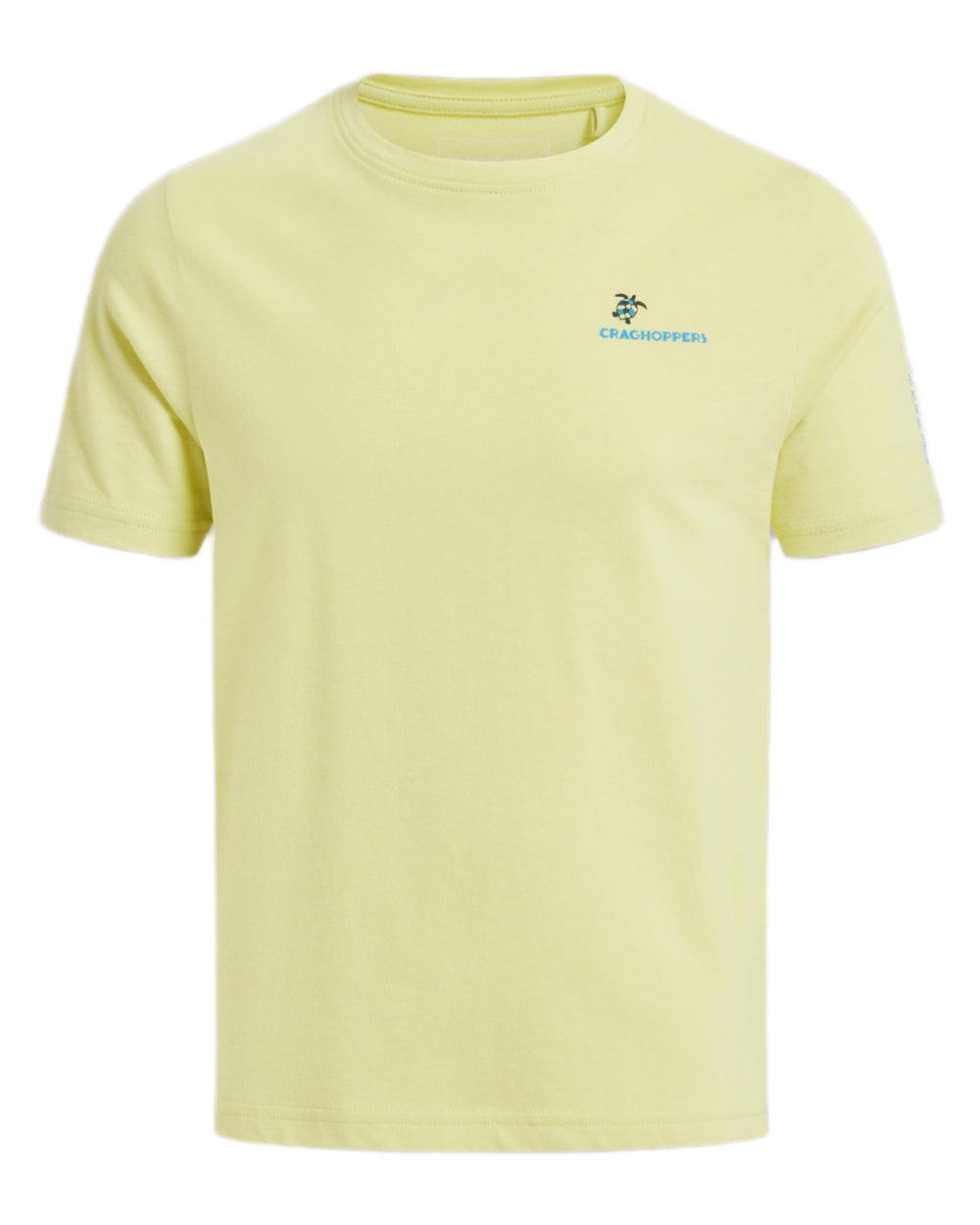 Key Lime coloured Craghoppers Childrens Ellis Short Sleeved T-Shirt on white background 