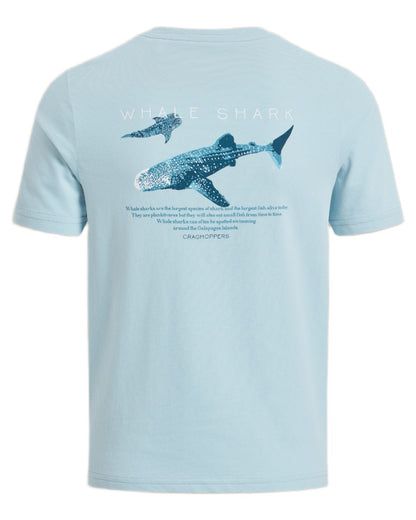 Sky Blue coloured Craghoppers Childrens Ellis Short Sleeved T-Shirt on white background 