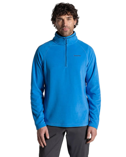 Azure Sky Coloured Craghoppers Corey VI Half Zip Fleece on white background 