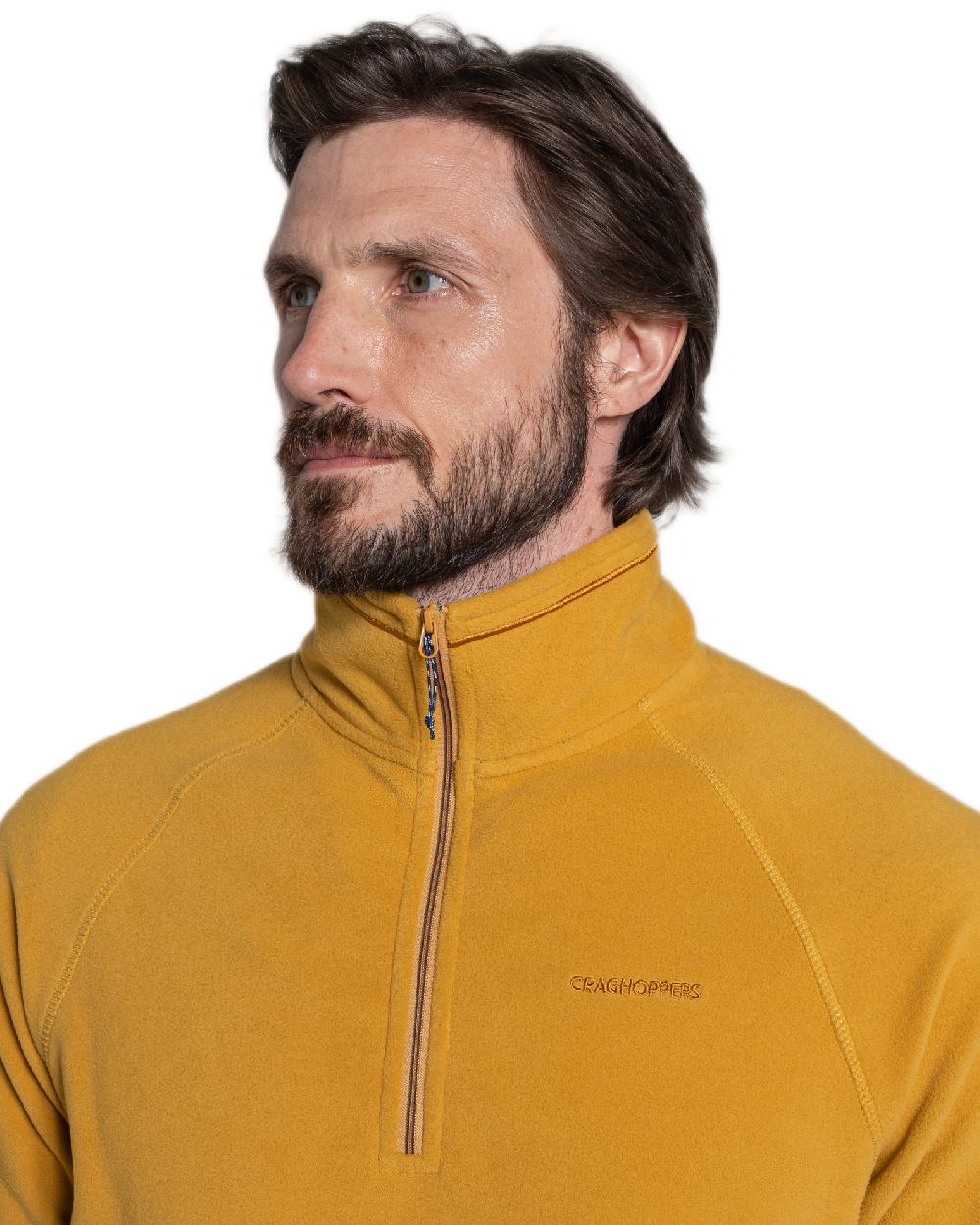 Beeswax Coloured Craghoppers Corey VI Half Zip Fleece on white background 