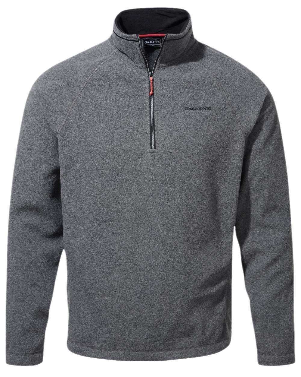 Black Pepper Marl Coloured Craghoppers Corey VI Half Zip Fleece on white background 