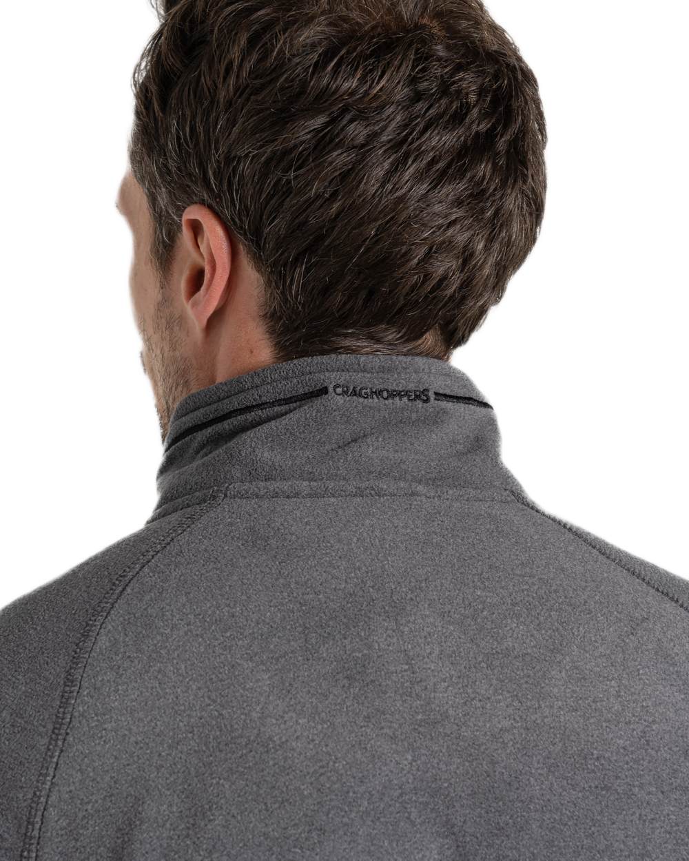 Black Pepper Marl Coloured Craghoppers Corey VI Half Zip Fleece on white background 