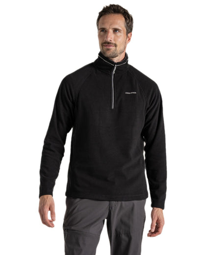 Black Coloured Craghoppers Corey VI Half Zip Fleece on white background 