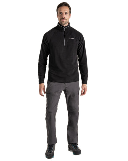 Black Coloured Craghoppers Corey VI Half Zip Fleece on white background 