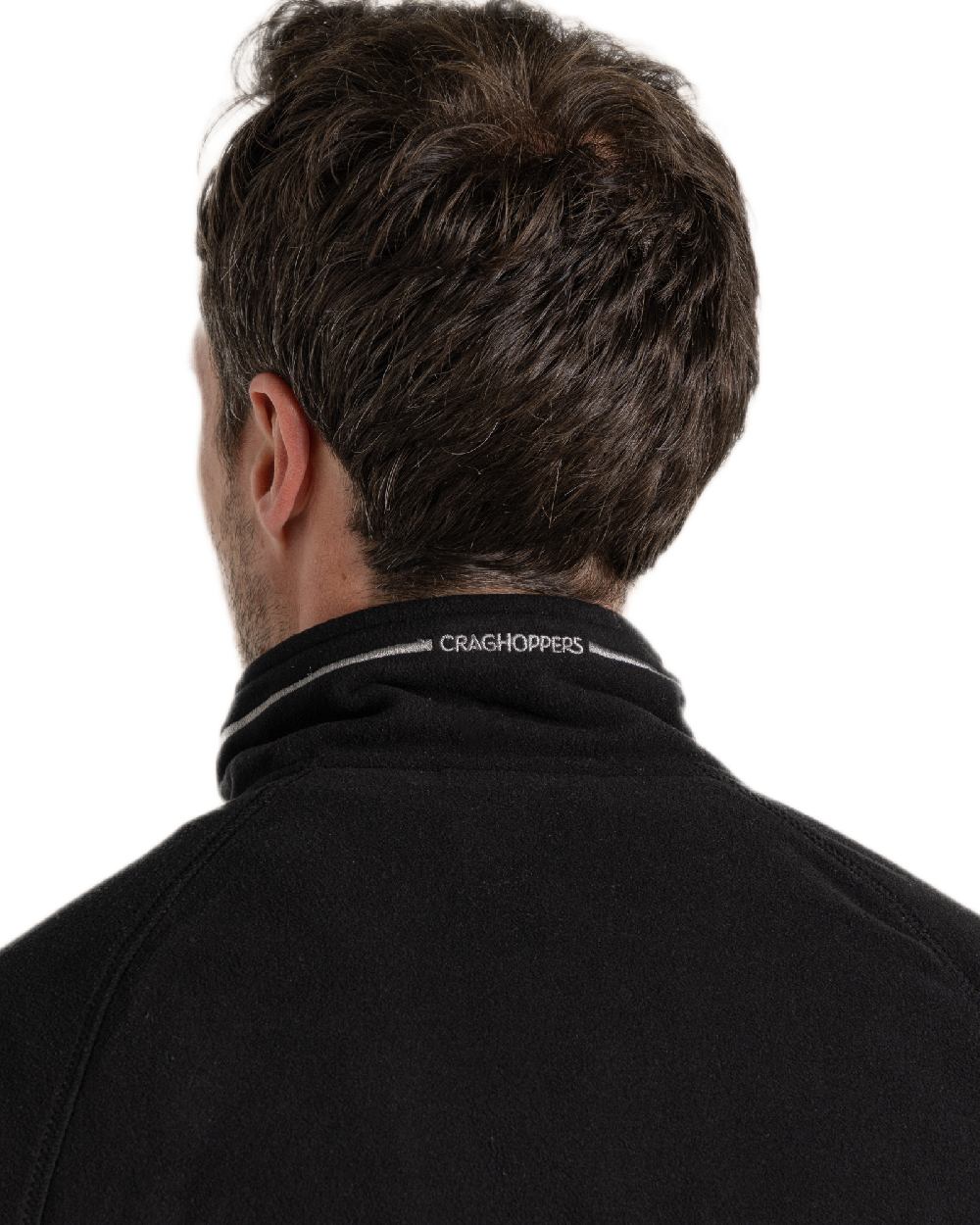 Black Coloured Craghoppers Corey VI Half Zip Fleece on white background 