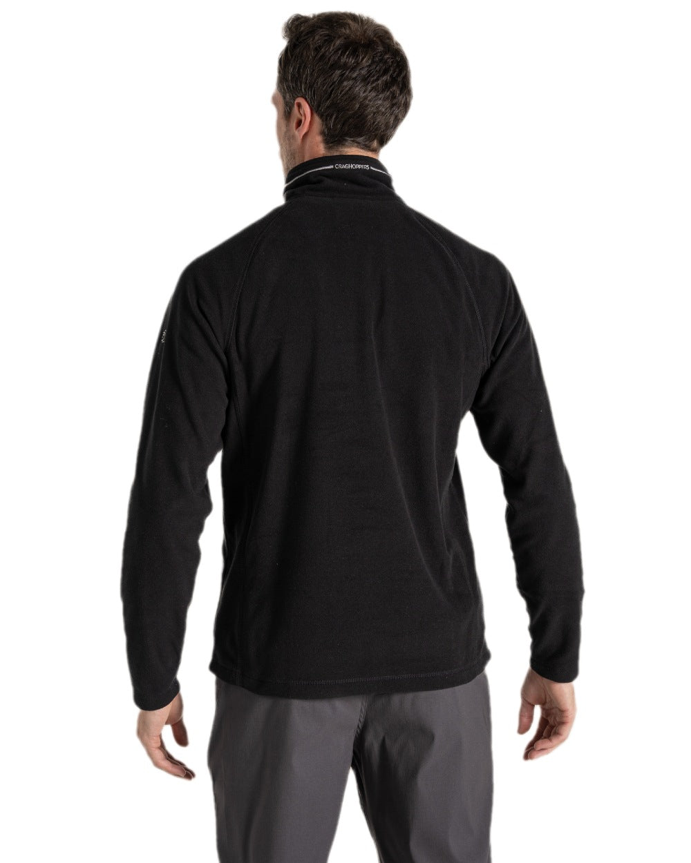 Black Coloured Craghoppers Corey VI Half Zip Fleece on white background 