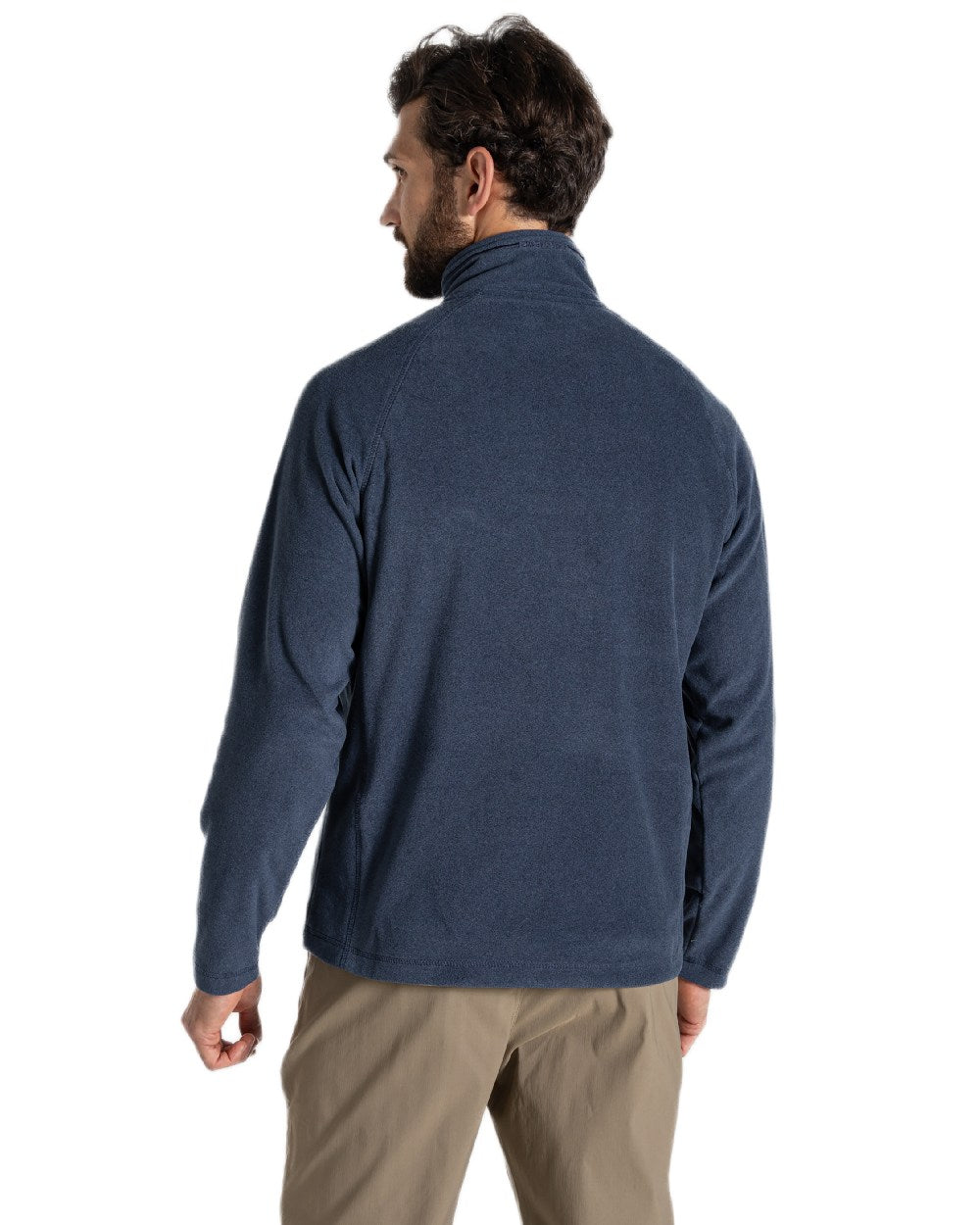 Blue Navy Marl Coloured Craghoppers Corey VI Half Zip Fleece on white background 