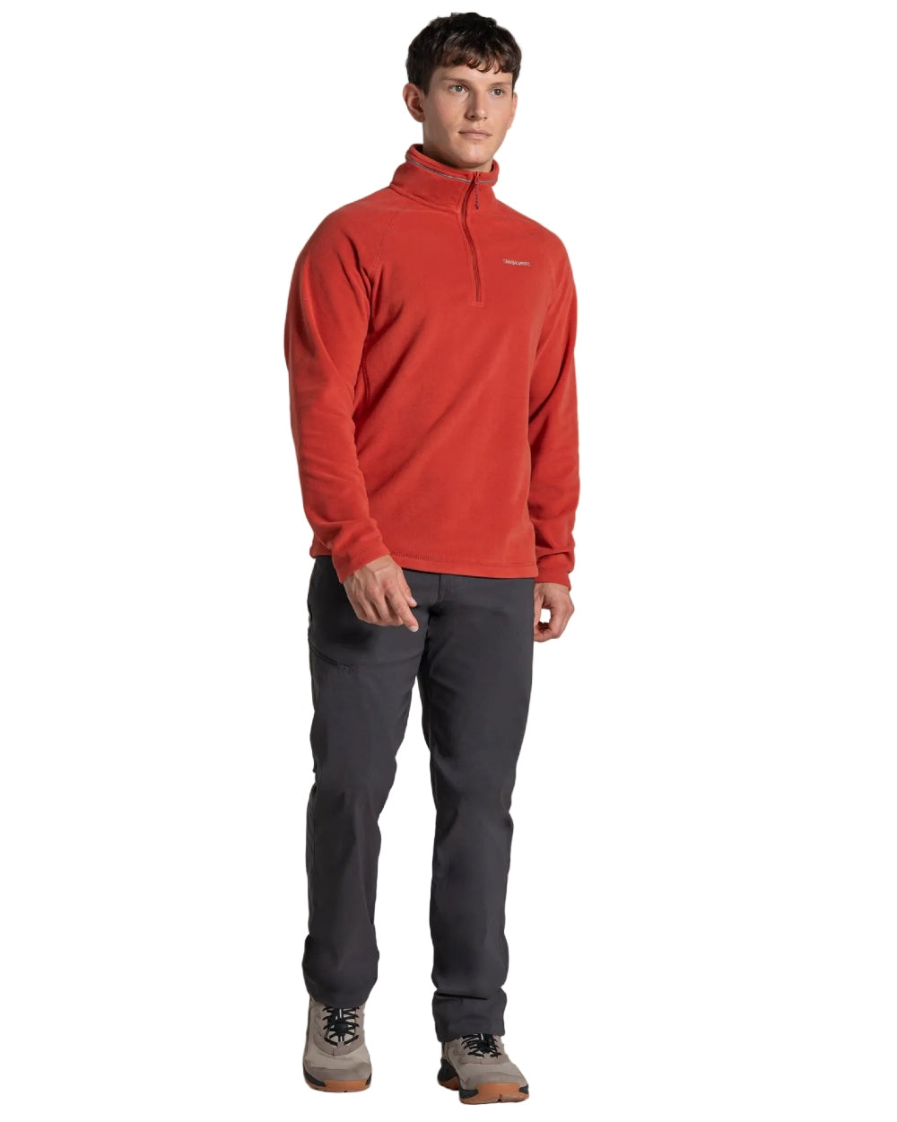 Dark Feldspar Coloured Craghoppers Corey VI Half Zip Fleece on white background 