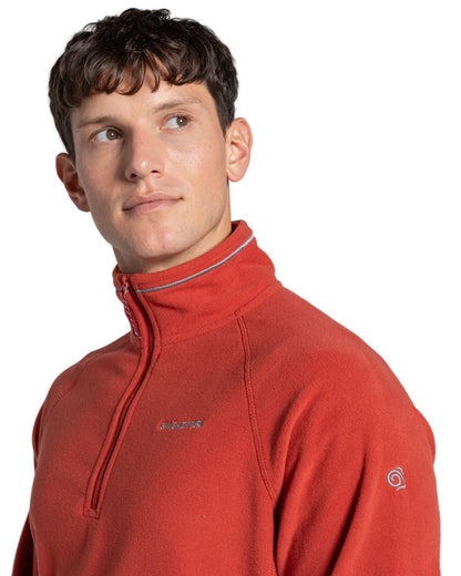 Dark Feldspar Coloured Craghoppers Corey VI Half Zip Fleece on white background 