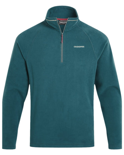Dark Viridian Coloured Craghoppers Corey VI Half Zip Fleece on white background 