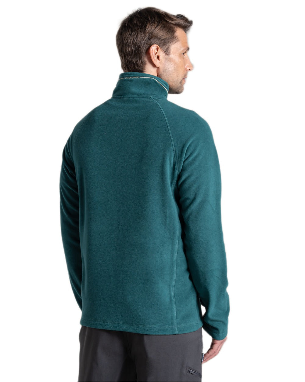 Dark Viridian Coloured Craghoppers Corey VI Half Zip Fleece on white background 