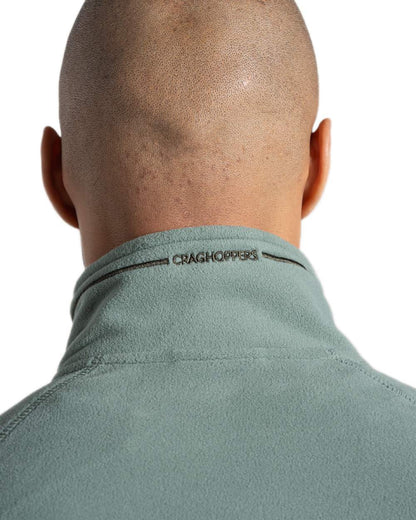 Laurel Green Coloured Craghoppers Corey VI Half Zip Fleece on white background 