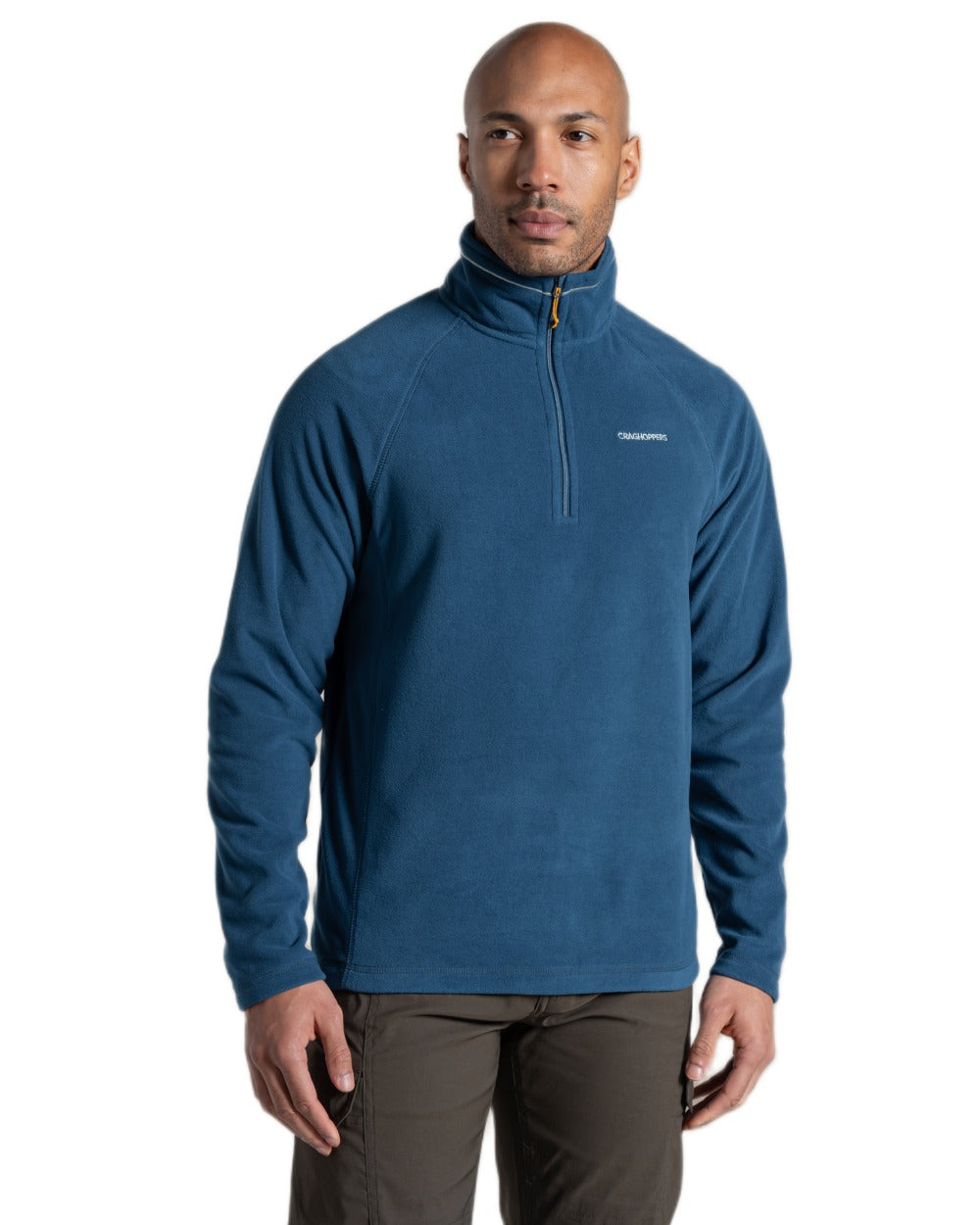 Poseidon Blue Coloured Craghoppers Corey VI Half Zip Fleece on white background 