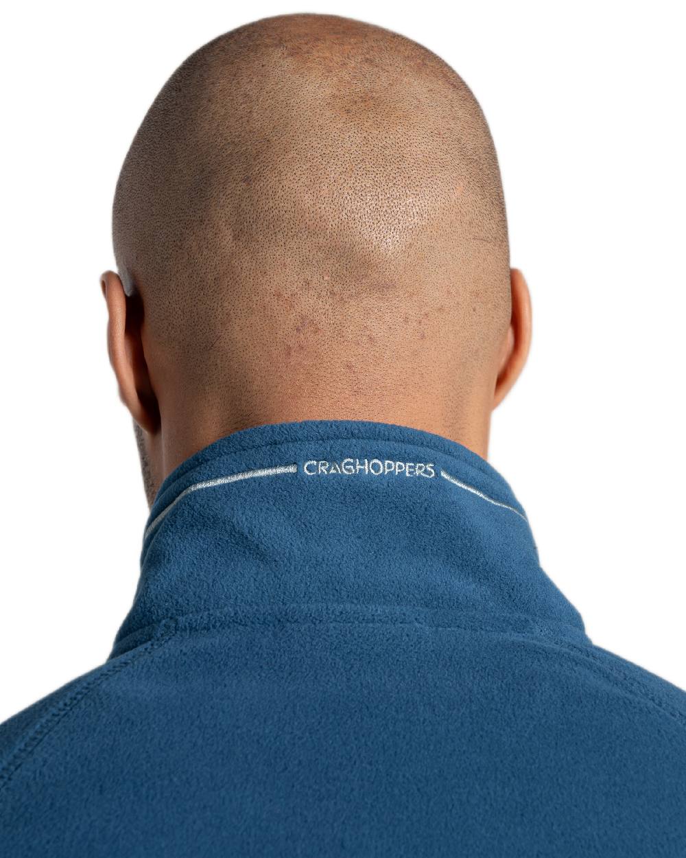 Poseidon Blue Coloured Craghoppers Corey VI Half Zip Fleece on white background 