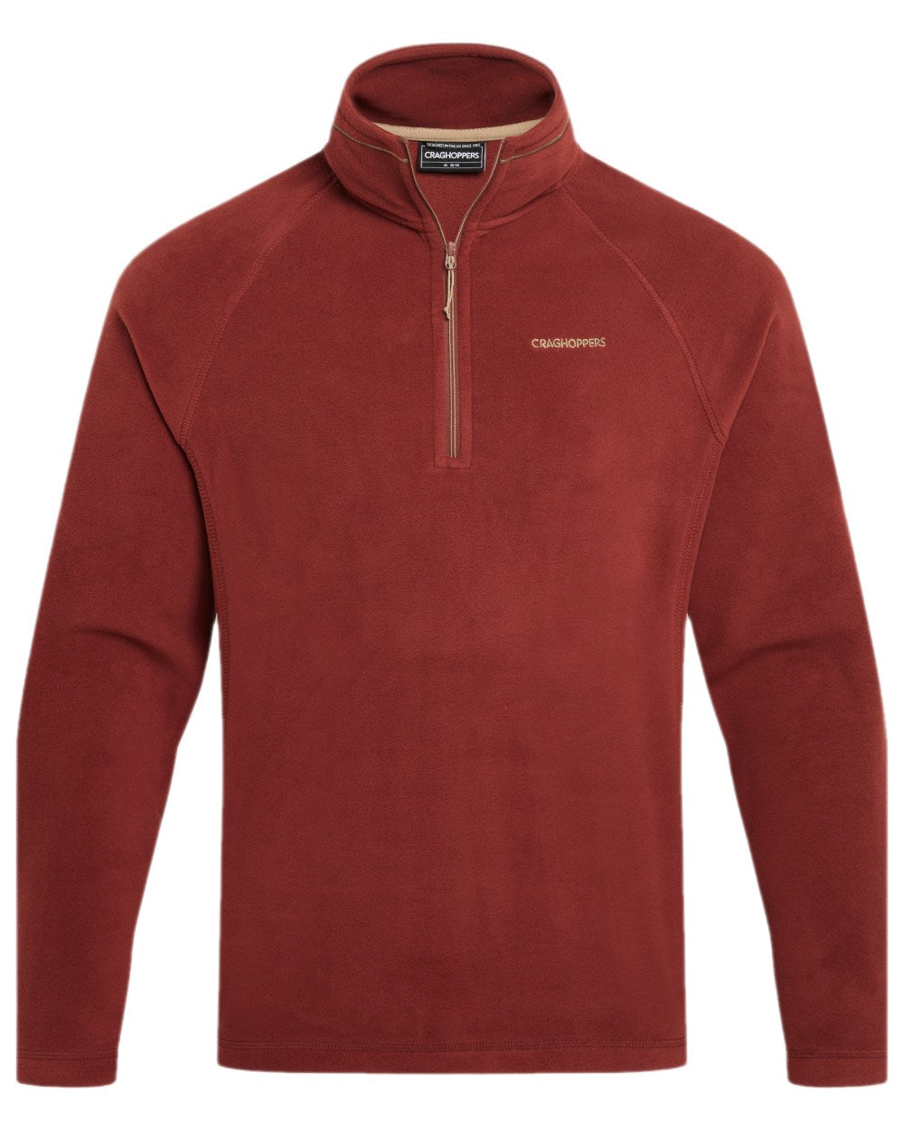 Red Jasper Coloured Craghoppers Corey VI Half Zip Fleece on white background 