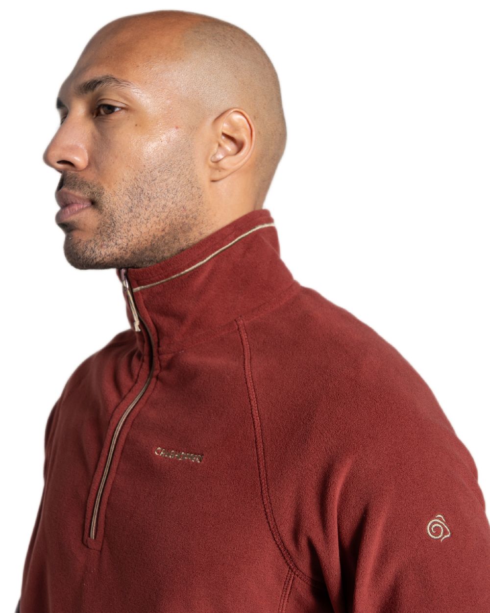 Red Jasper Coloured Craghoppers Corey VI Half Zip Fleece on white background 