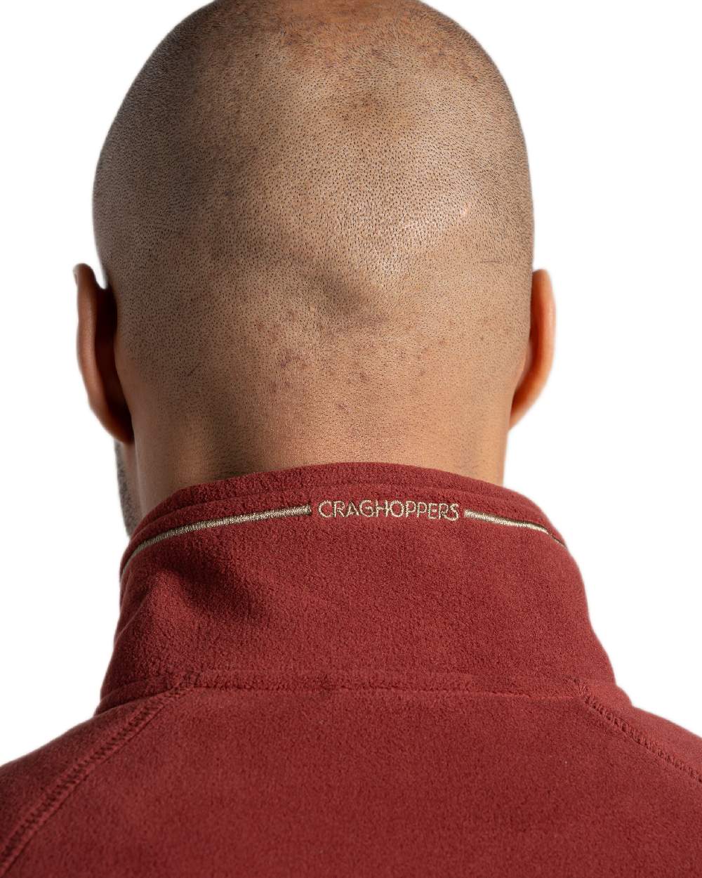 Red Jasper Coloured Craghoppers Corey VI Half Zip Fleece on white background 