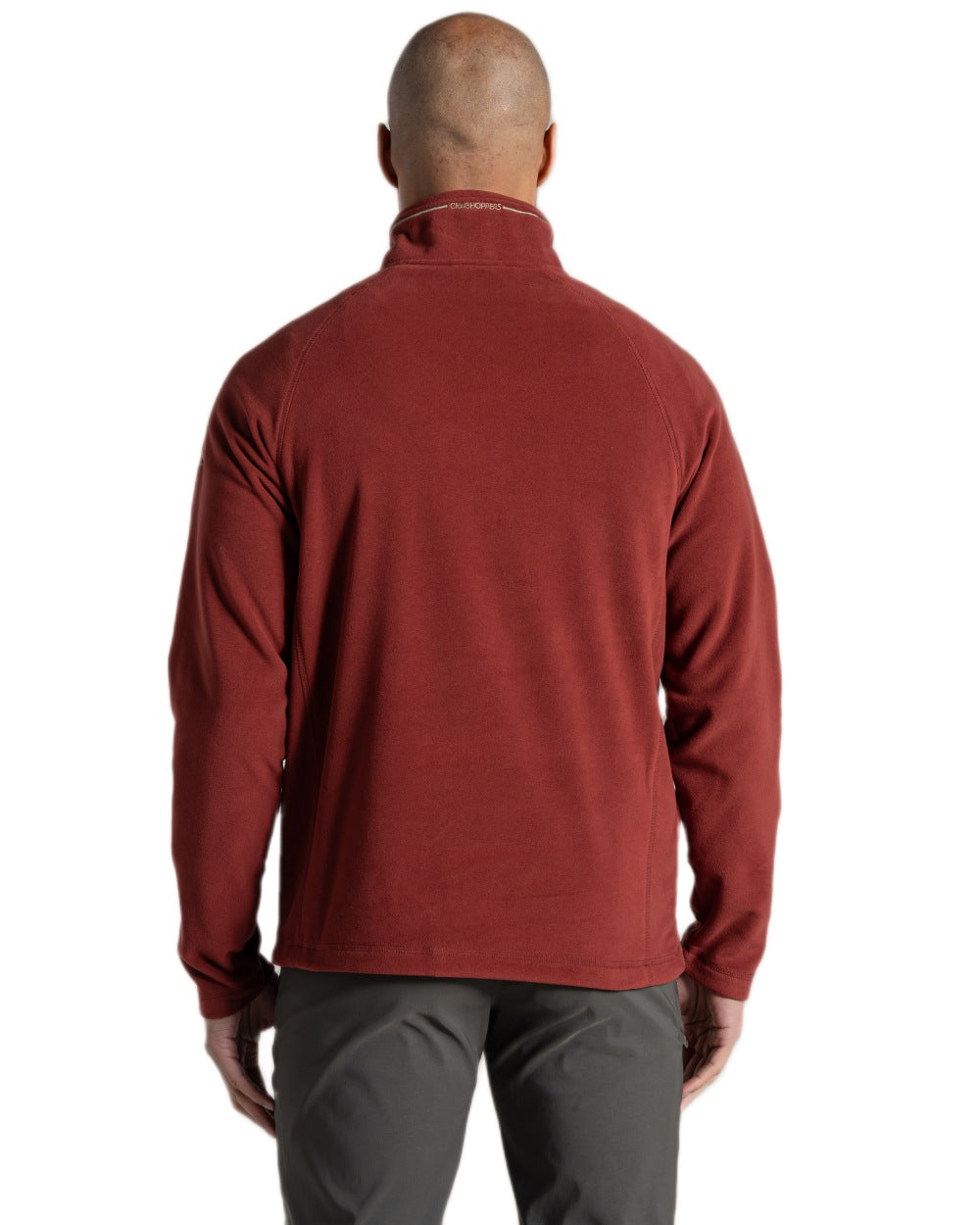 Red Jasper Coloured Craghoppers Corey VI Half Zip Fleece on white background 