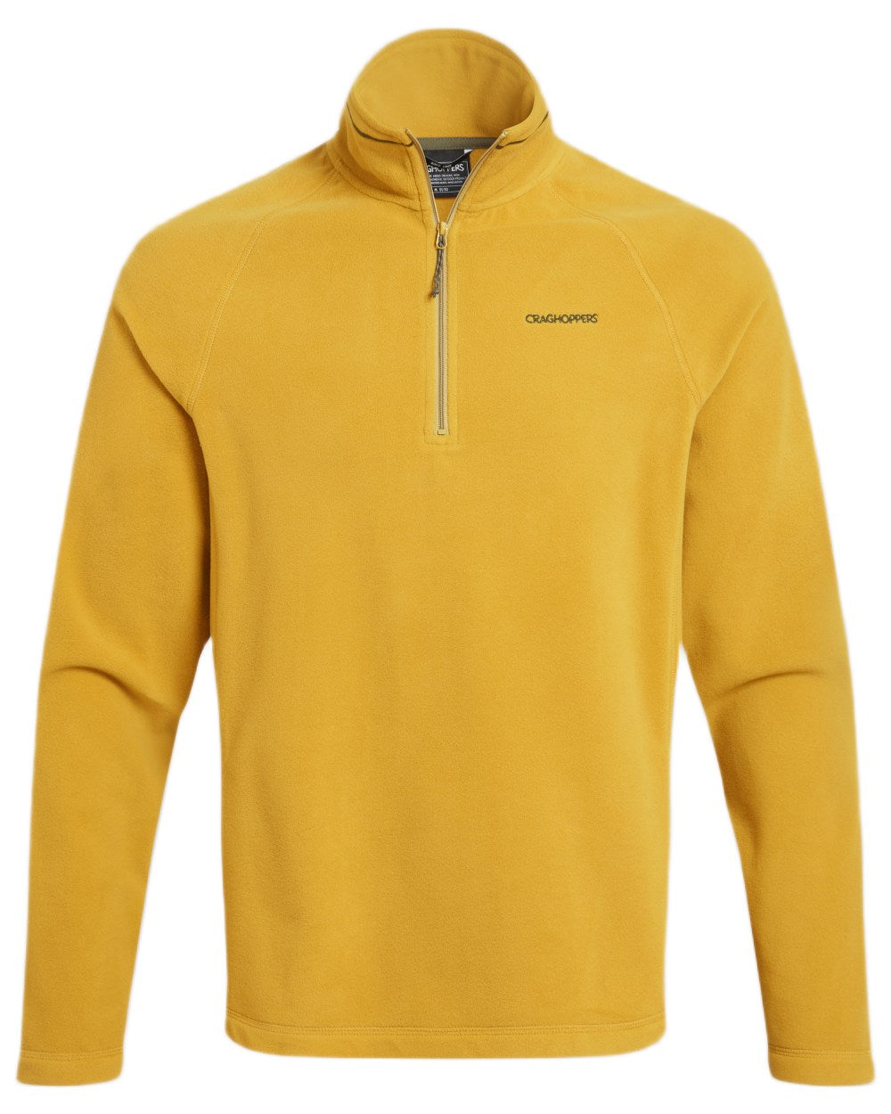 Sulphur Yellow Coloured Craghoppers Corey VI Half Zip Fleece on white background 